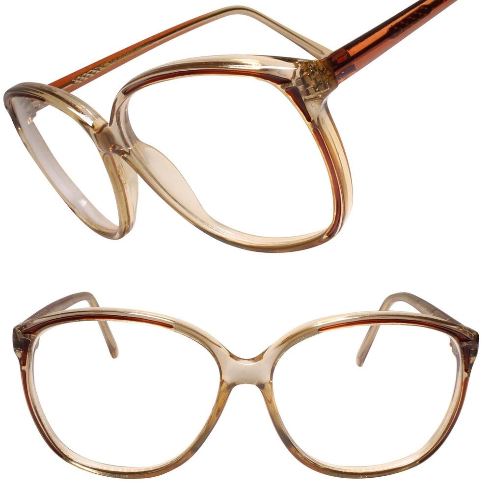 Classy Vintage Retro Old Fashioned Oversized Square Brown Clear Lens Eye Glasses